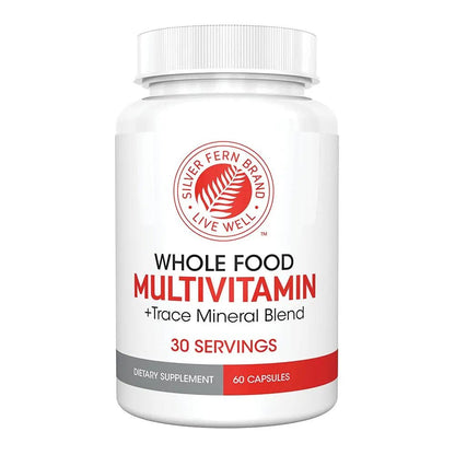 Silver Fern Whole Food Daily Multi Vitamin w/Trace Mineral Blend Supplement - 1 Bottle - 60 Vegicaps - 30 Day Supply - Natural - dailyvitalstore