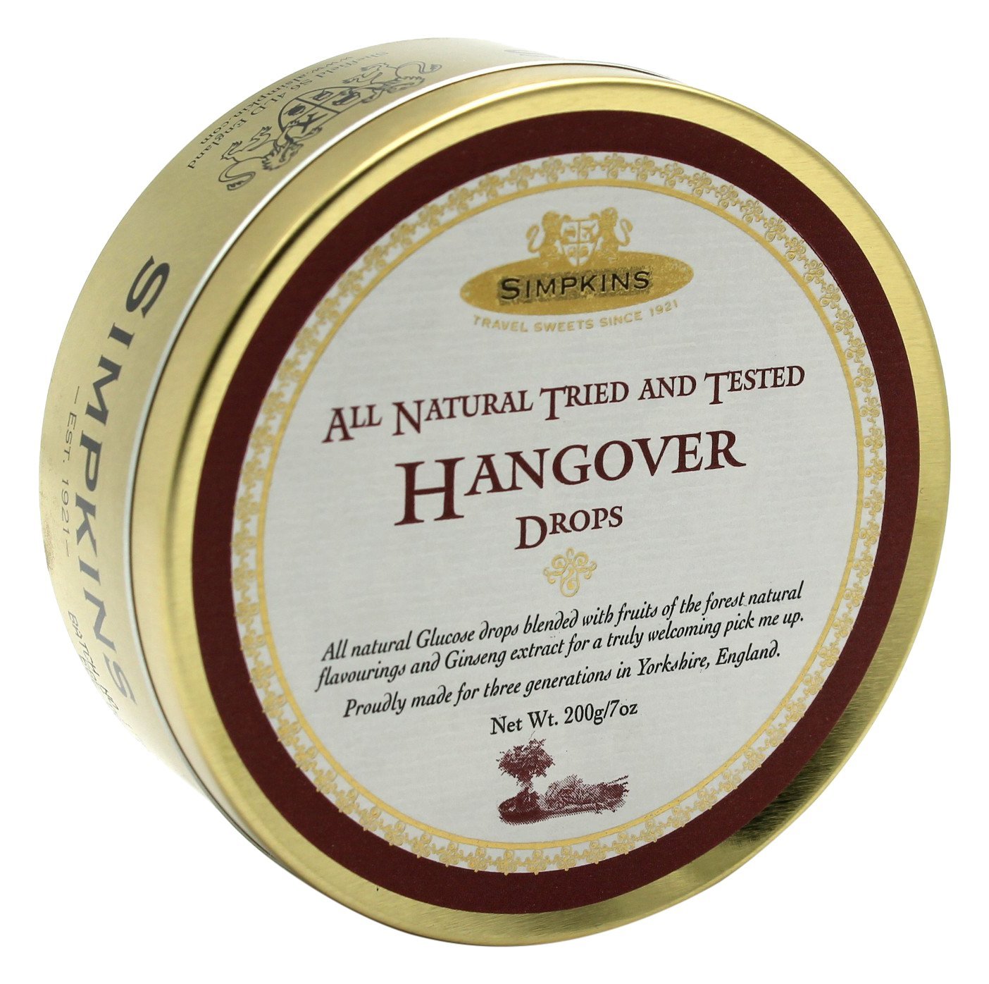 Simpkins Travel Sweets, Hangover Drops, One 200g Tin - dailyvitalstore