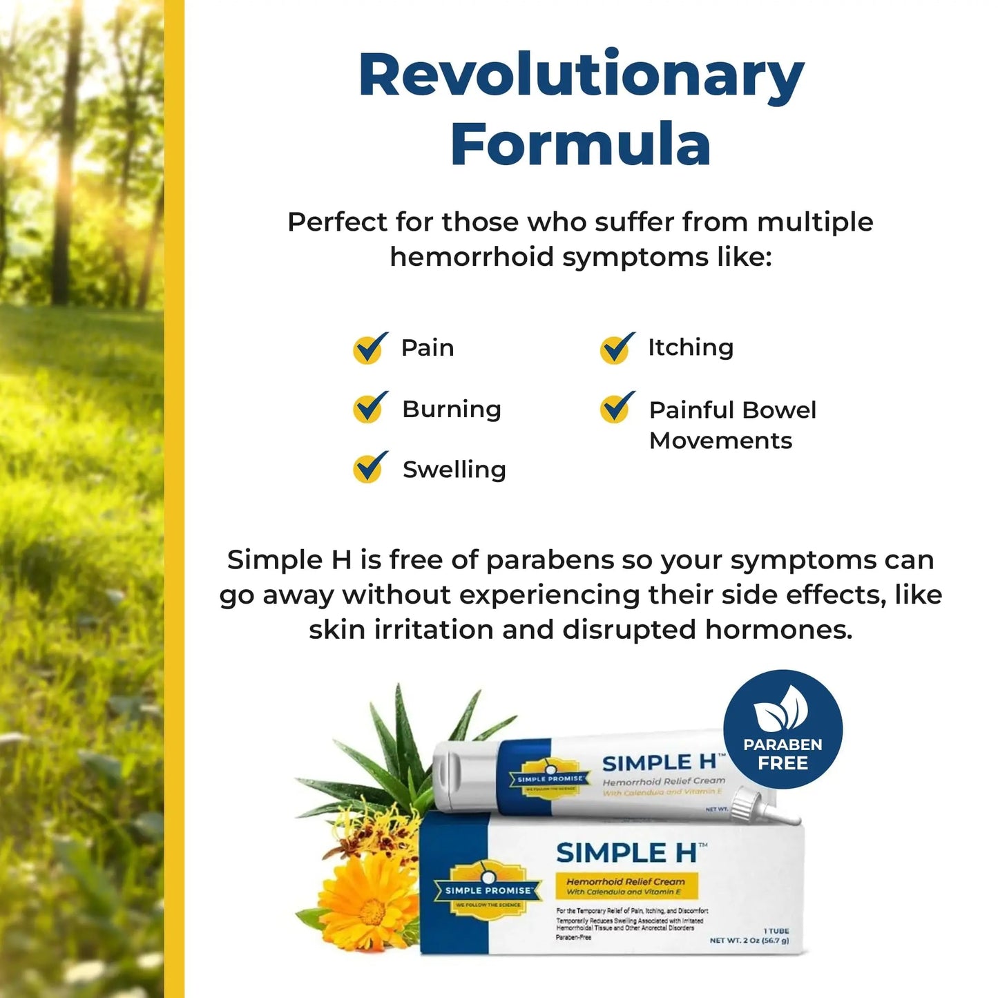 Simple Promise – Simple H Hemorrhoid Cream – Gentle Fast-Absorbing Formula with 28 Potent Ingredients & Enhanced Delivery System – Paraben-Free, Promotes Comfort & Relief, 2 oz - dailyvitalstore