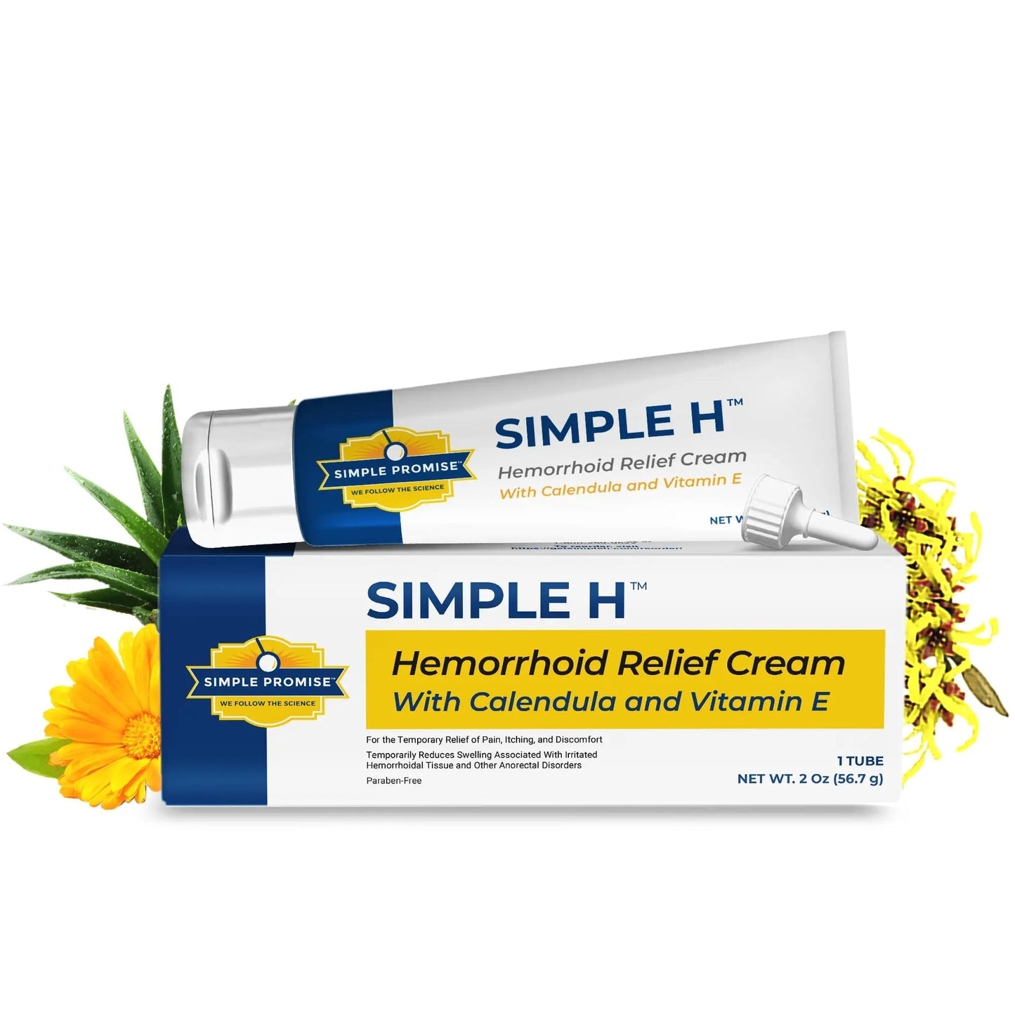 Simple Promise – Simple H Hemorrhoid Cream – Gentle Fast-Absorbing Formula with 28 Potent Ingredients & Enhanced Delivery System – Paraben-Free, Promotes Comfort & Relief, 2 oz - dailyvitalstore