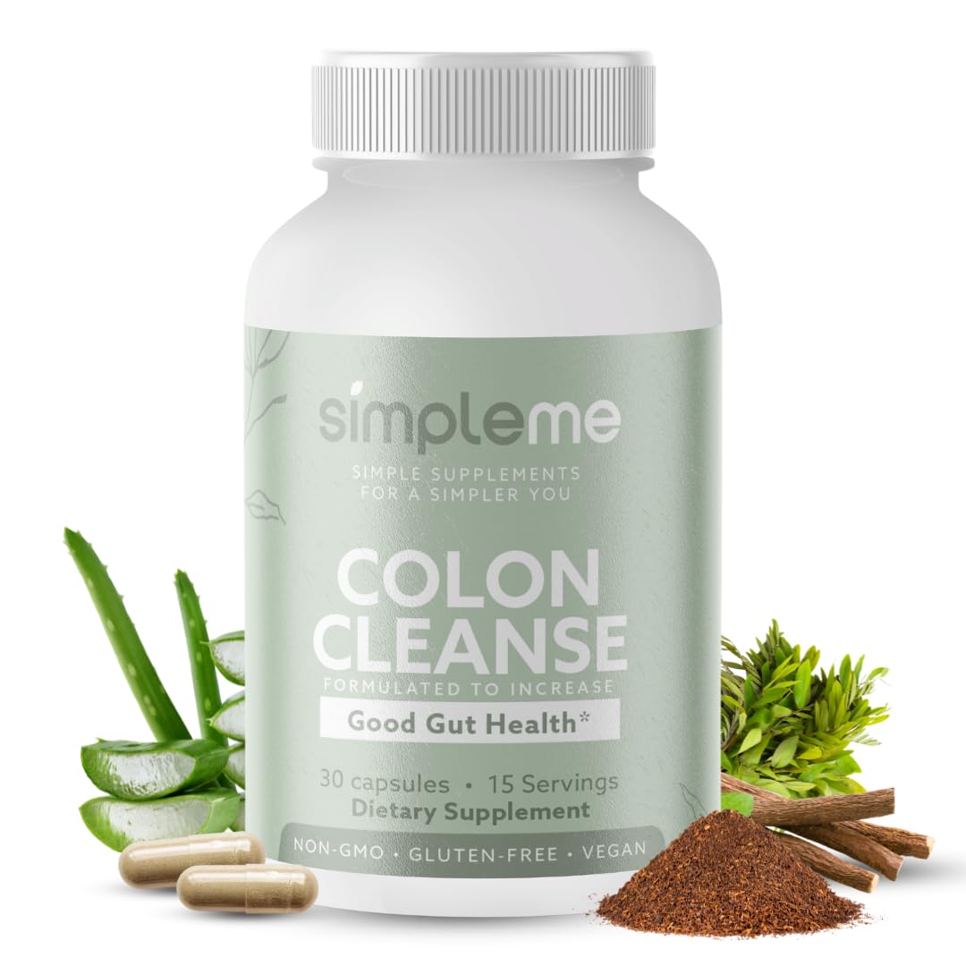 SIMPLEME Colon Cleanse Detox, Natural Constipation Relief for Adults, Fast Bloating Relief Colon Cleanser for Women & Men, 30-Day Gut Support - dailyvitalstore