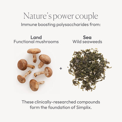 Simplix | Natural Supplement to Strengthen The Immune System | Respond to Outbreaks | Source of Highly Researched Mushroom & Seaweed Polysaccharides 60 Veggie Capsules (1 Pack) - dailyvitalstore