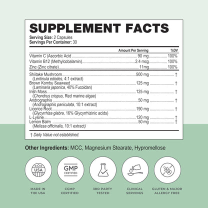 Simplix | Natural Supplement to Strengthen The Immune System | Respond to Outbreaks | Source of Highly Researched Mushroom & Seaweed Polysaccharides 60 Veggie Capsules (3 Pack) (180 Count) - dailyvitalstore