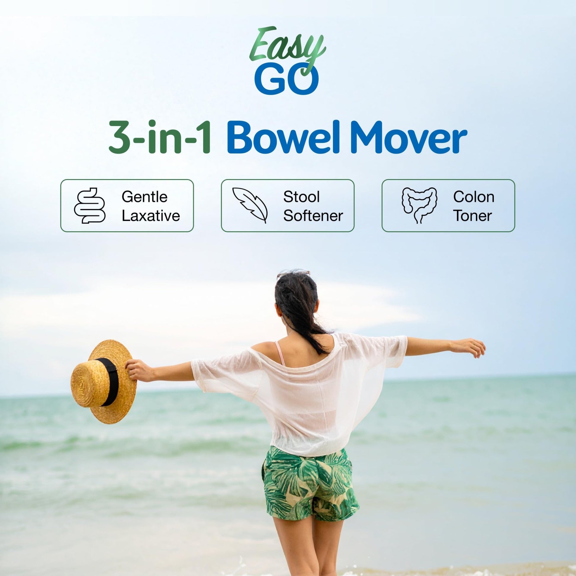 Simply Herbs Easy Go Bowel Mover - Adult Cleansing Supplement for Colon Health Support - Bowel Movement Aid - Stool Softener - Daily-Use Laxative - Plant-Based Ingredients - Vegan - 50 Count - dailyvitalstore