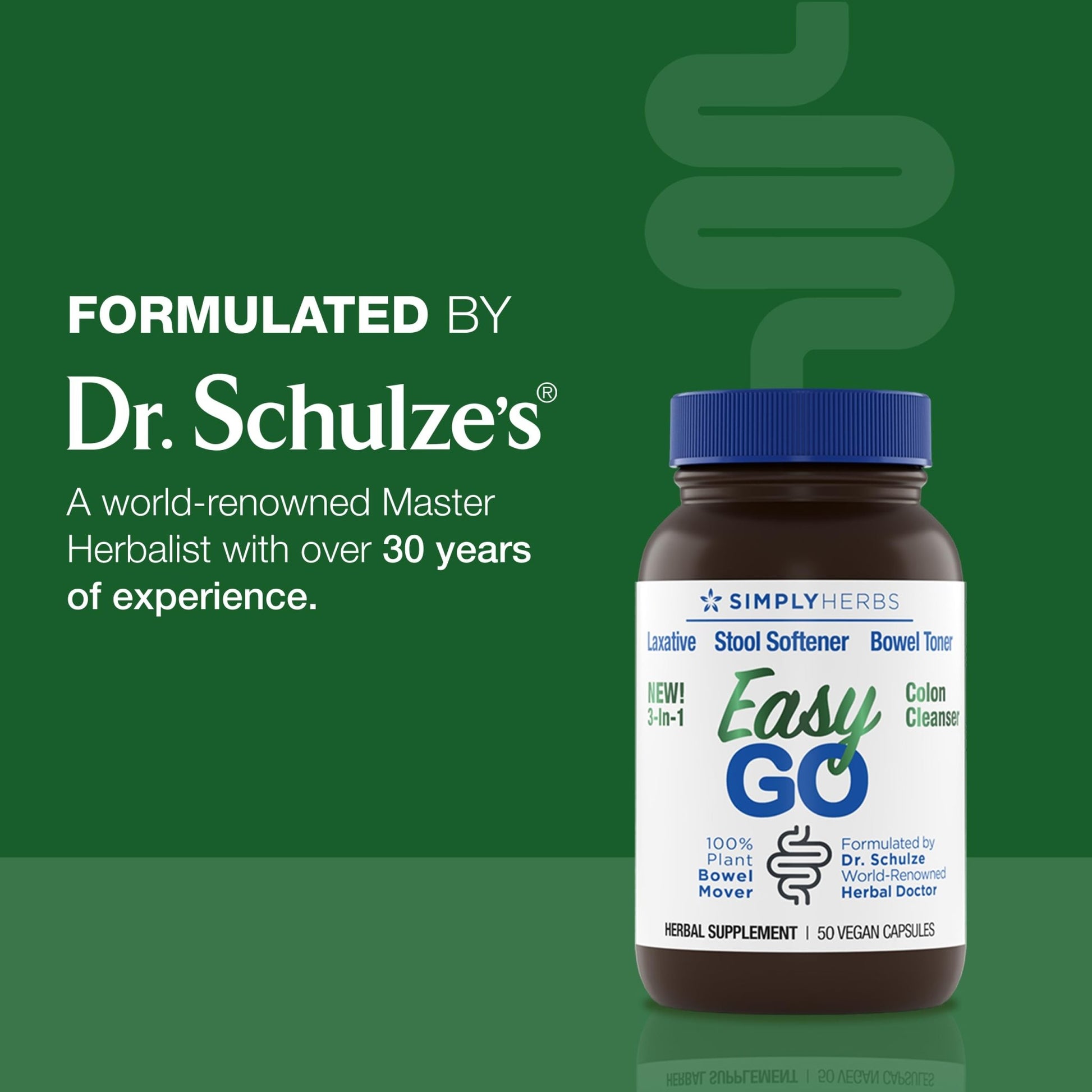 Simply Herbs Easy Go Bowel Mover - Adult Cleansing Supplement for Colon Health Support - Bowel Movement Aid - Stool Softener - Daily-Use Laxative - Plant-Based Ingredients - Vegan - 100 Count (2 Pack) - dailyvitalstore