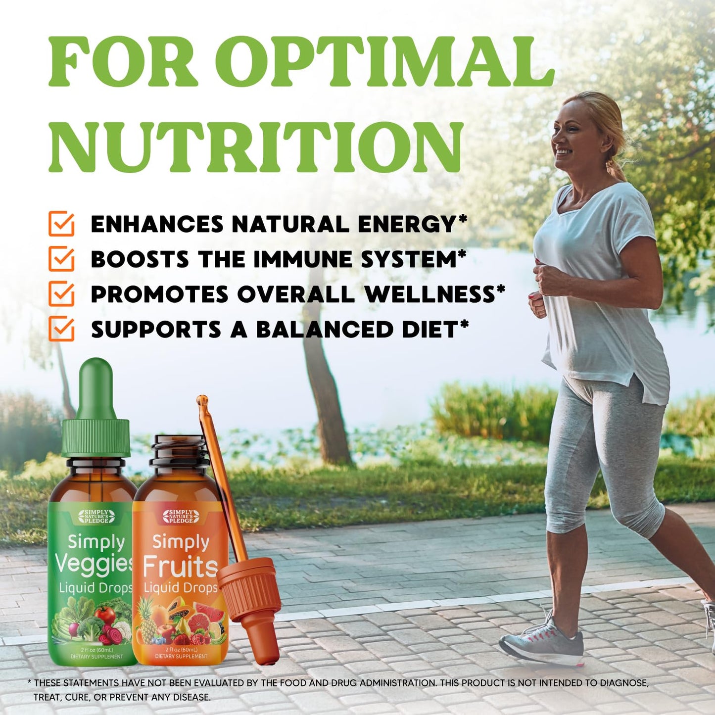 Simply Nature's Pledge - Fruit and Vegetable Supplements - Liquid Drops - Made with Whole Food Superfoods, Packed Vitamins & Minerals - Soy Free - Made in The USA - dailyvitalstore