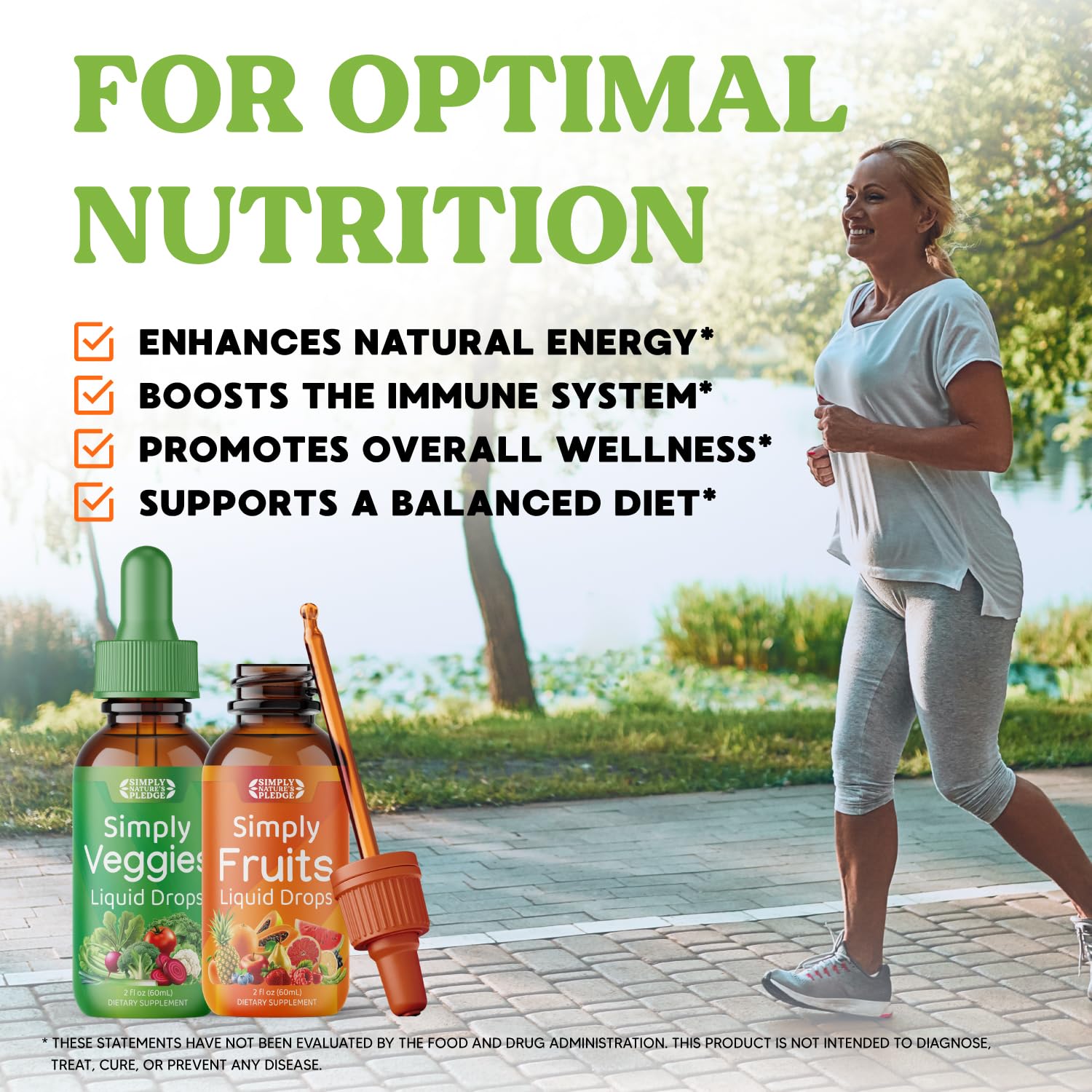 Simply Nature's Pledge - Fruit and Vegetable Supplements - Liquid Drops - Made with Whole Food Superfoods, Packed Vitamins & Minerals - Soy Free - Made in The USA - dailyvitalstore