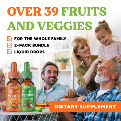 Simply Nature's Pledge - Fruit and Vegetable Supplements - Liquid Drops - Made with Whole Food Superfoods, Packed Vitamins & Minerals - Soy Free - Made in The USA - dailyvitalstore