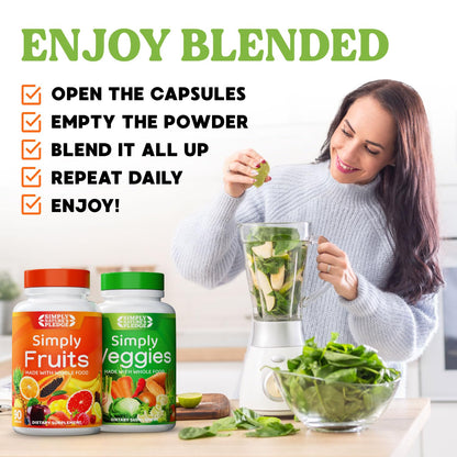 Simply Nature's Pledge - Packed with Over 40 Different Fruits & Vegetables - Made with Whole Food Superfoods - with High Beta Carotene – 100% Soy Free - 90 Count (Pack of 2) - dailyvitalstore