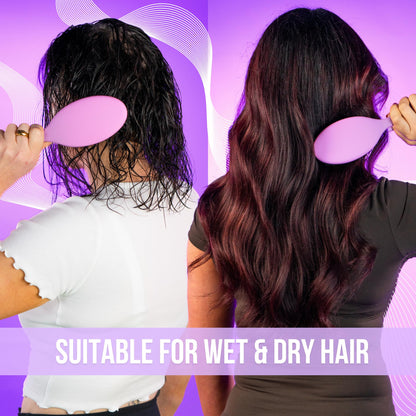 SimplyHair Ultimate Hair Extension Brush & Detangler Anti-Static, Dual Bristle Design, Soft Boar Bristle, Great for All Hair Types & Extensions - Pink & Purple Ombre Brush Ideal for Adults & Kids - dailyvitalstore