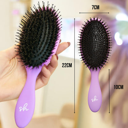 SimplyHair Ultimate Hair Extension Brush & Detangler Anti-Static, Dual Bristle Design, Soft Boar Bristle, Great for All Hair Types & Extensions - Pink & Purple Ombre Brush Ideal for Adults & Kids - dailyvitalstore