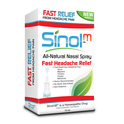 Sinol Headache Relief Spray, Over-The-Counter Medication Nose Spray for Migraine Cluster Tension, Sinus Relief & Nasal Decongestants, 15 ml - dailyvitalstore