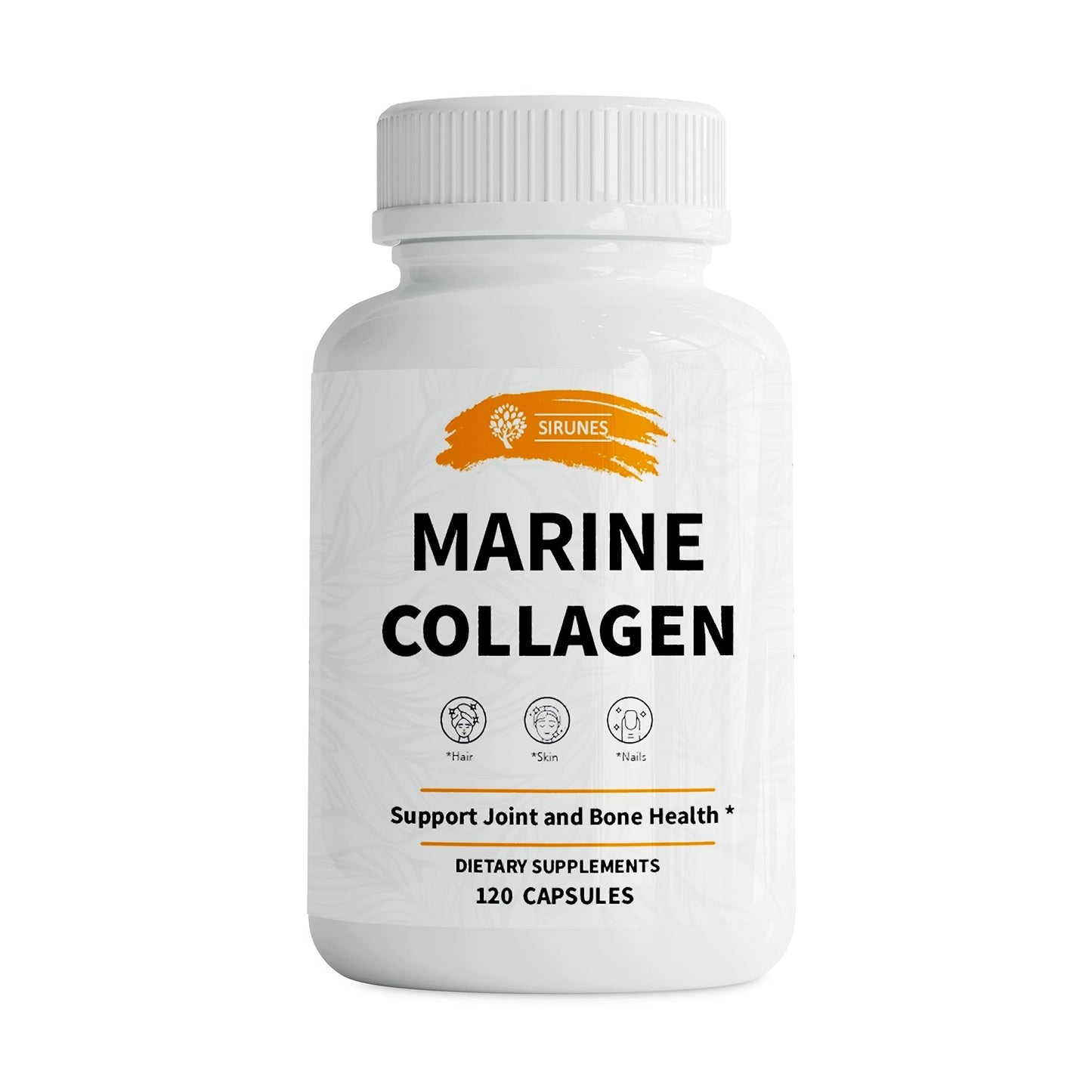 SIRUNES Marine Collagen Peptides, 120 Capsules - Fish Collagen Supplements for Women, Great for Hair, Skin, Nails, Joints & Bones - Made in USA - dailyvitalstore