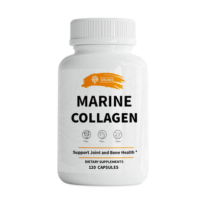 SIRUNES Marine Collagen Peptides, 120 Capsules - Fish Collagen Supplements for Women, Great for Hair, Skin, Nails, Joints & Bones - Made in USA - dailyvitalstore