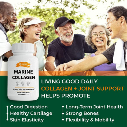 SIRUNES Marine Collagen Peptides, 120 Capsules - Fish Collagen Supplements for Women, Great for Hair, Skin, Nails, Joints & Bones - Made in USA - dailyvitalstore