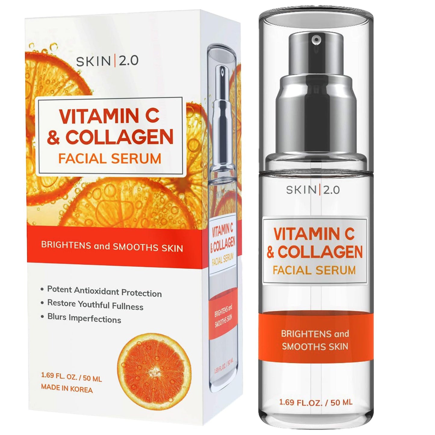 Skin 2.0 Vitamin C Serum - Dermatologist Tested, Anti-Aging & Dark Spot Remover - Brightening, Clean Beauty, Cruelty-Free, - dailyvitalstore