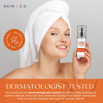 Skin 2.0 Vitamin C Serum - Dermatologist Tested, Anti-Aging & Dark Spot Remover - Brightening, Clean Beauty, Cruelty-Free, - dailyvitalstore