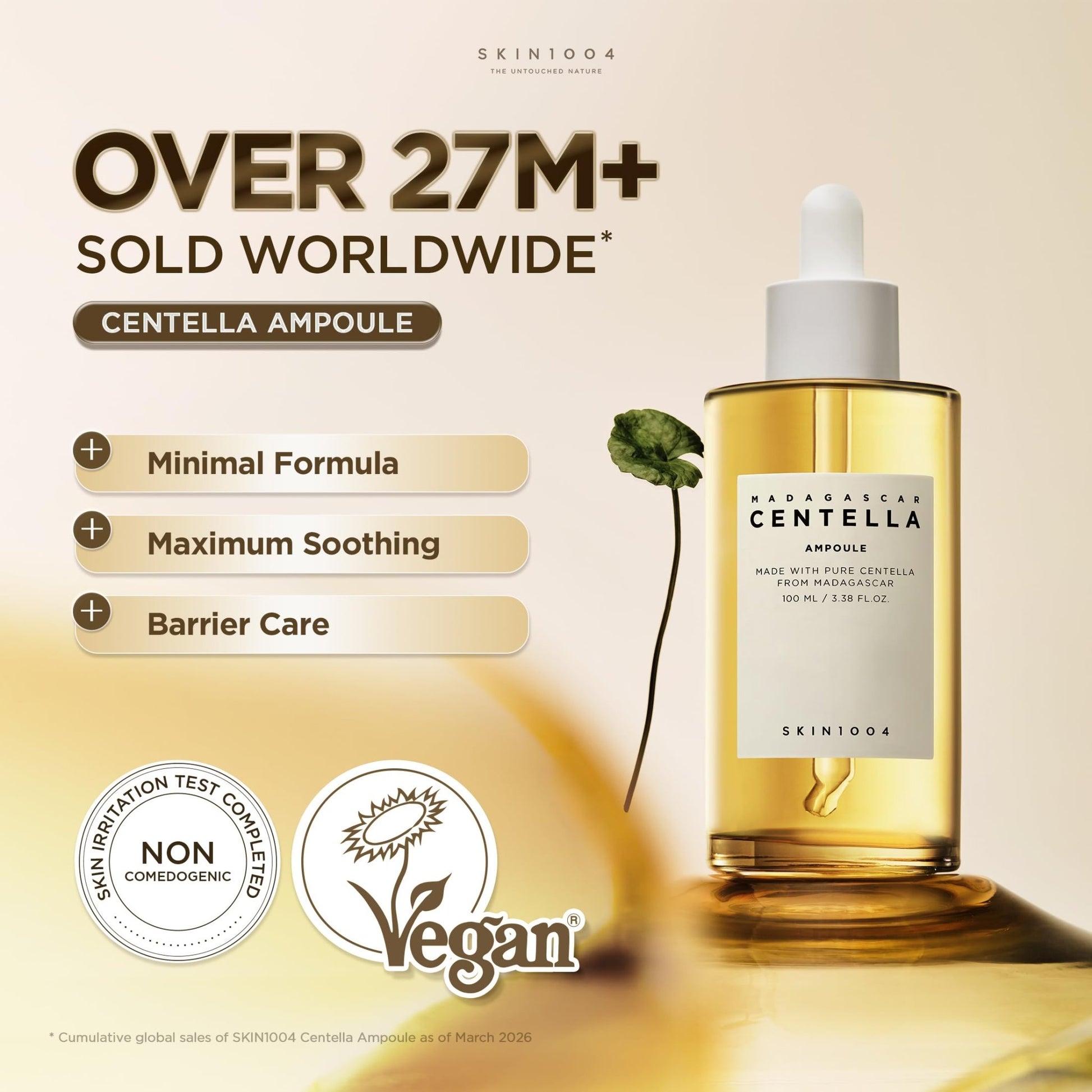 SKIN1004 Madagascar Centella Asiatica Ampoule Facial Serum 1.85 fl.oz, 55ml, Soothes Acne Prone and Sensitive Skin - dailyvitalstore