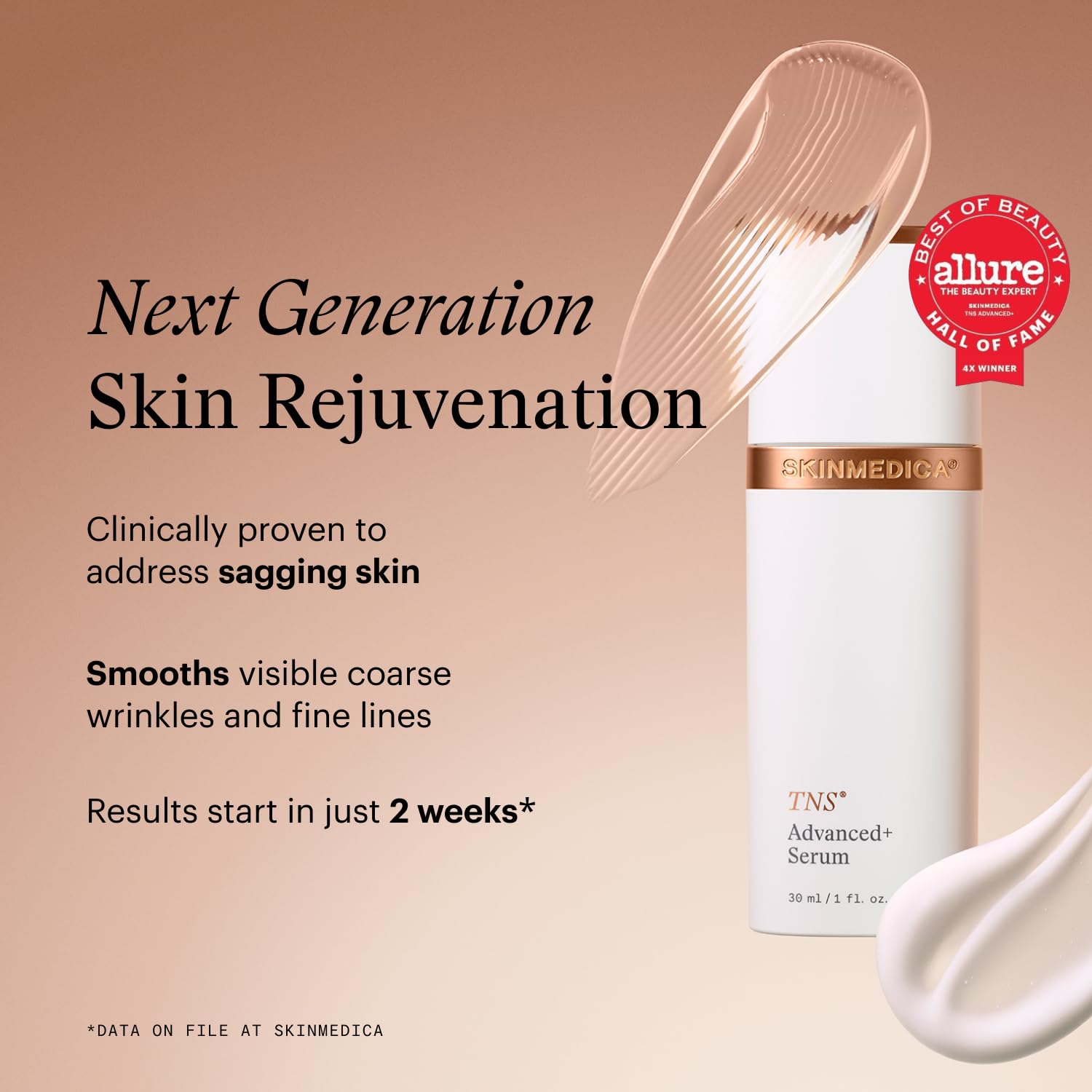 SkinMedica TNS Advanced+ Face Serum - Multi Peptide Serum to Help Improve the Appearance of Wrinkles, Fine Lines, Skin Tone & Texture (1 oz) - dailyvitalstore