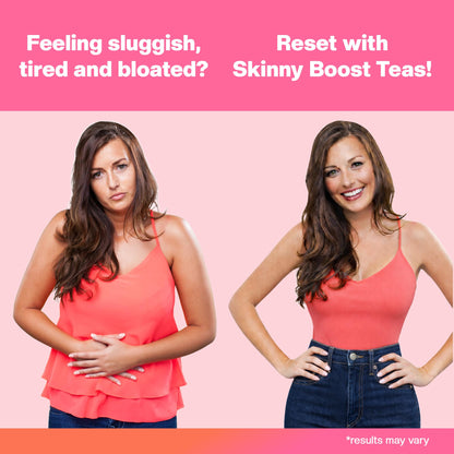 Skinny Boost Evening Tea-Cleanse and detox support, reduce bloating, cleanse colon, reduce toxins, vegan, sugar free-(2 PACK-)14 bags-lemon honey - dailyvitalstore