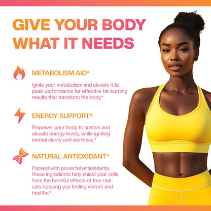 SkinnyBoost Burn Boost Capsules-60 Ct – Natural Vegan Metabolism Support with Green Tea & Garcinia Cambogia -Anotioxidants - dailyvitalstore