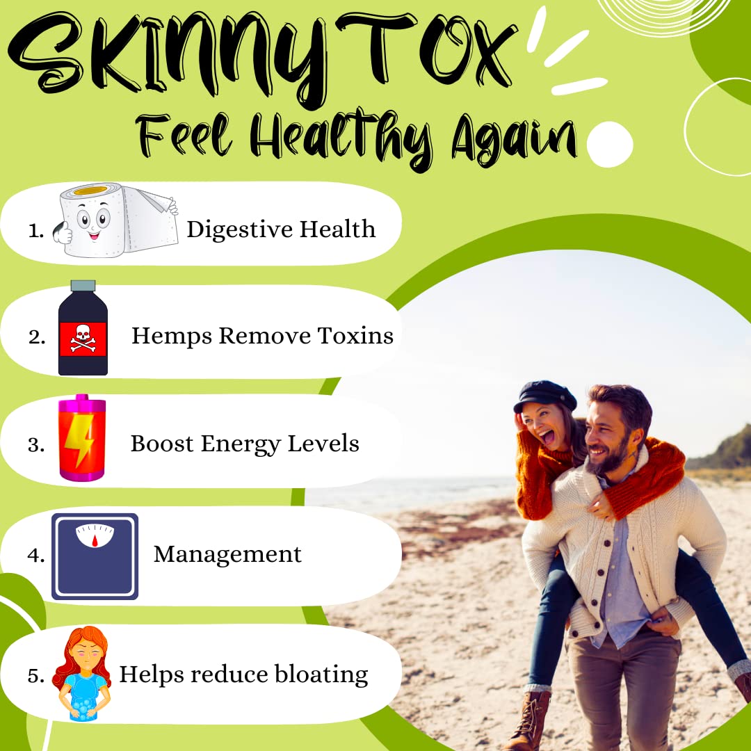 Skinnytox 15 Day Colon Cleanse Detox, Supports Healthy Bowel Movements Flushes Toxins, Boosts Energy. All Natural Weight Management w/ Probiotics. - dailyvitalstore