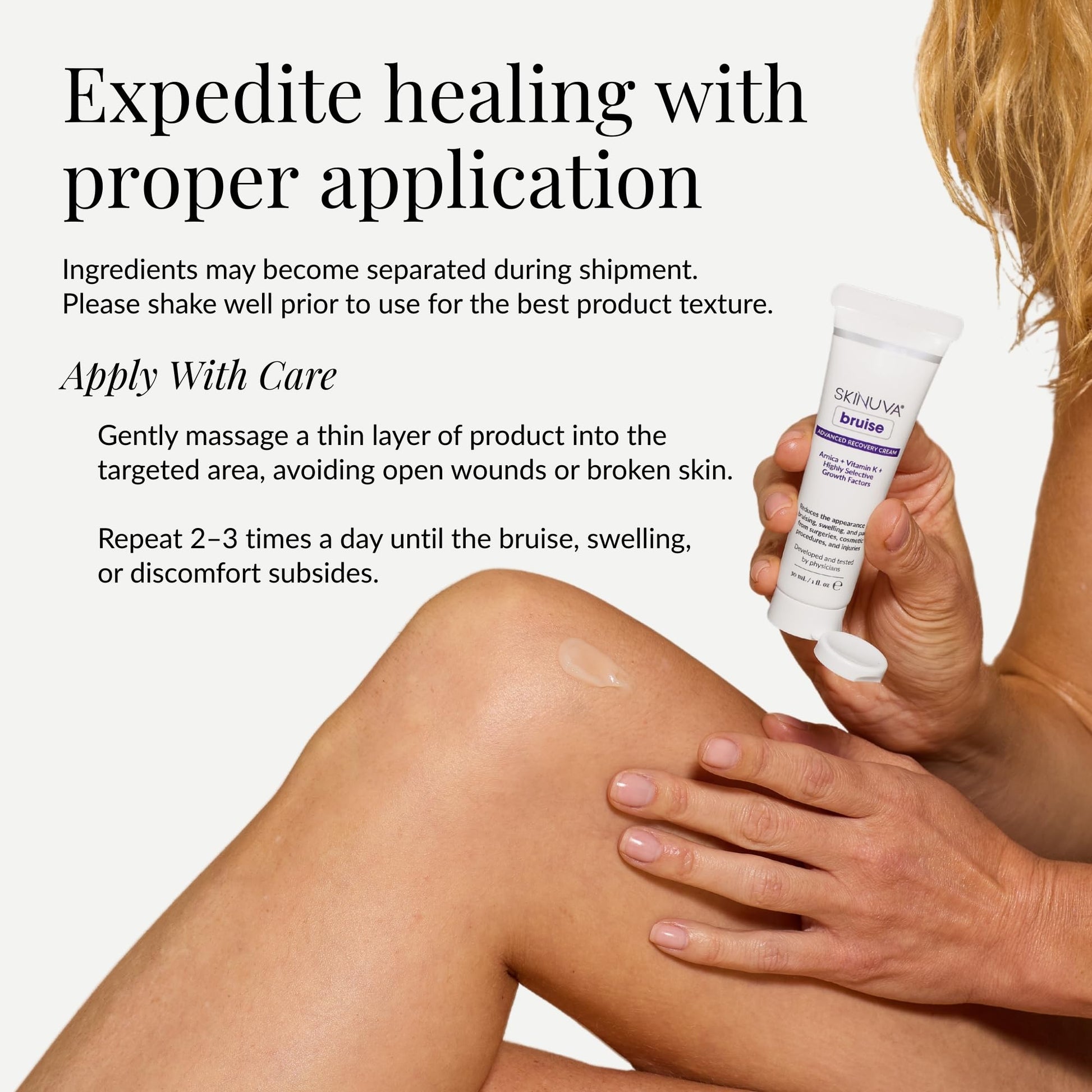 Skinuva® Bruise Advanced Recovery Cream - Topical Bruise Cream Formulated with Growth Factors, Arnica & Vitamin K (1 oz) - dailyvitalstore