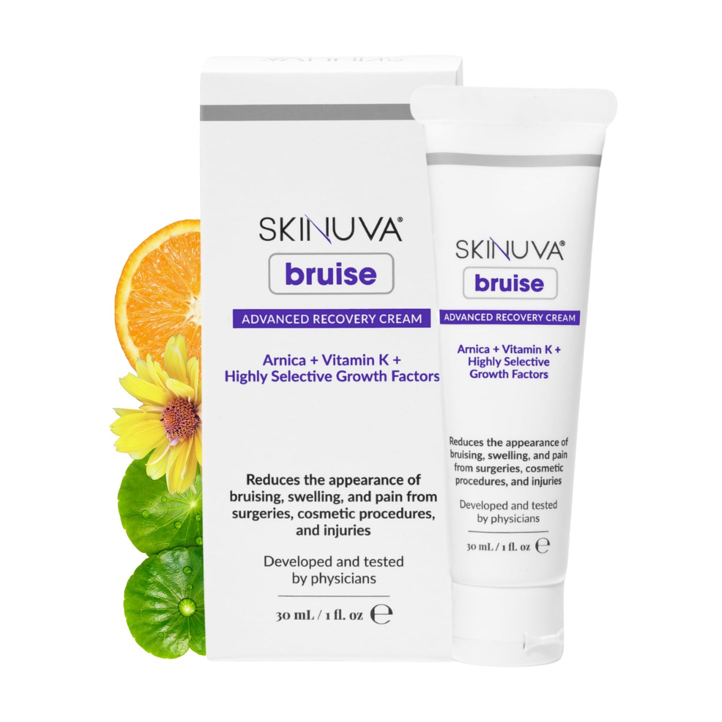 Skinuva® Bruise Advanced Recovery Cream - Topical Bruise Cream Formulated with Growth Factors, Arnica & Vitamin K (1 oz) - dailyvitalstore