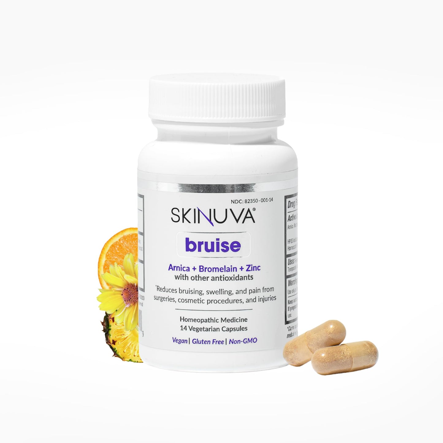 Skinuva® Bruise - Supplement for Bruising and Swelling - A Homeopathic Bruise Remedy Formulated with Arnica, Bromelain & Zinc - 14 Capsules (7-Day Treatment) - dailyvitalstore