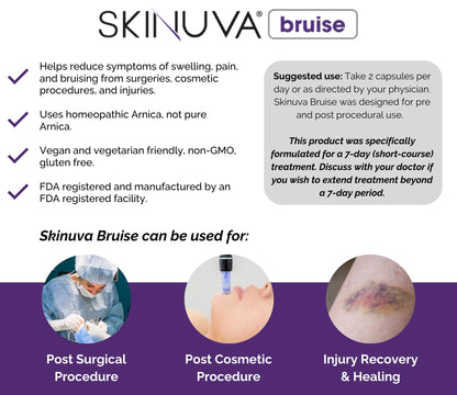 Skinuva® Bruise - Supplement for Bruising and Swelling - A Homeopathic Bruise Remedy Formulated with Arnica, Bromelain & Zinc - 14 Capsules (7-Day Treatment) - dailyvitalstore