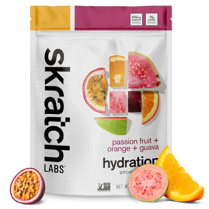 Skratch Labs Hydration Sports Drink Mix – Real‑Fruit Electrolyte Powder for Fast Hydration & Endurance | Passion Fruit Orange Guava | 20 Servings | Vegan, - dailyvitalstore