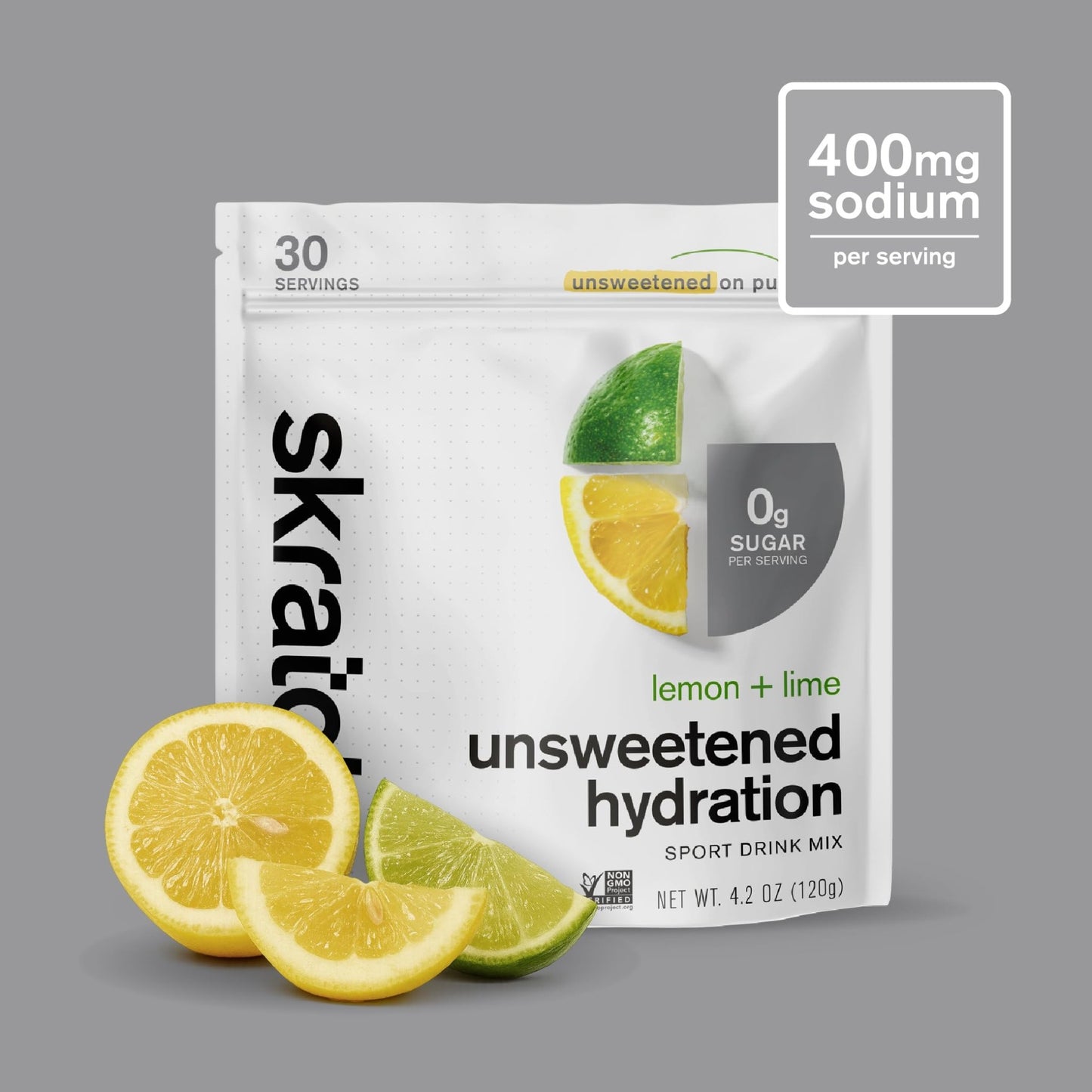 Skratch Labs Unsweetened Hydration Sport Drink Mix | Sugar Free | Electrolytes Booster | Lemon + Lime - 30 Servings | Non-GMO - dailyvitalstore