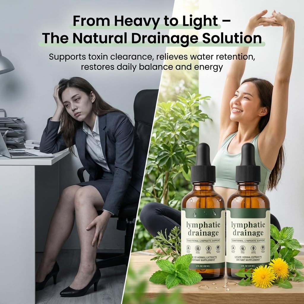 Skrmooning Lymphatic Drainage Drops -2 Pack Organic Lymphatic Drainage Supplement, Reduces Swelling, Boosts Immunity Vitality,Enhance Clarity, Portable Dropper Design, 2 Fl Oz - dailyvitalstore