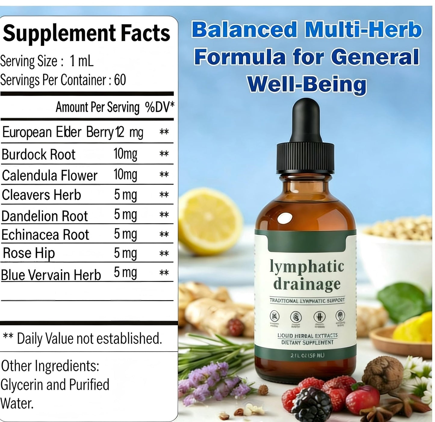 Skrmooning Lymphatic Drainage Drops -2 Pack Organic Lymphatic Drainage Supplement, Reduces Swelling, Boosts Immunity Vitality,Enhance Clarity, Portable Dropper Design, 2 Fl Oz - dailyvitalstore