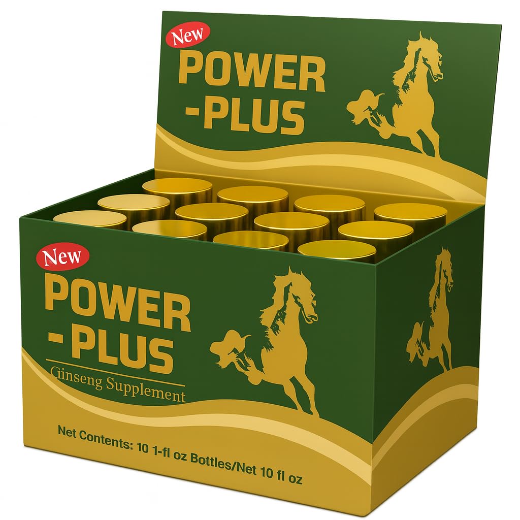 Skydia Power Plus - 10 Bottles Power-Plus Botanical Blend Liquid Supplement (1 FL OZ) Korean Ginseng Extract Ginseng Supplement Natural Men Tonic Ginseng Root Korean Red Ginseng Drops - dailyvitalstore
