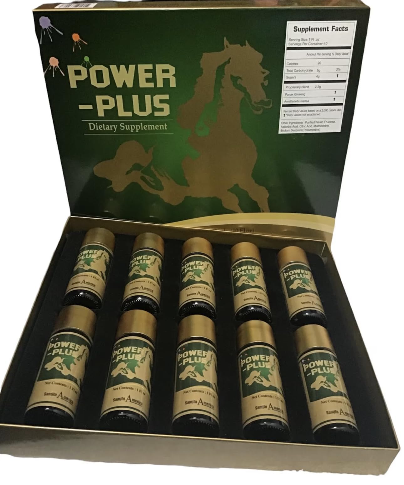 Skydia Power Plus - 10 Bottles Power-Plus Botanical Blend Liquid Supplement (1 FL OZ) Korean Ginseng Extract Ginseng Supplement Natural Men Tonic Ginseng Root Korean Red Ginseng Drops - dailyvitalstore