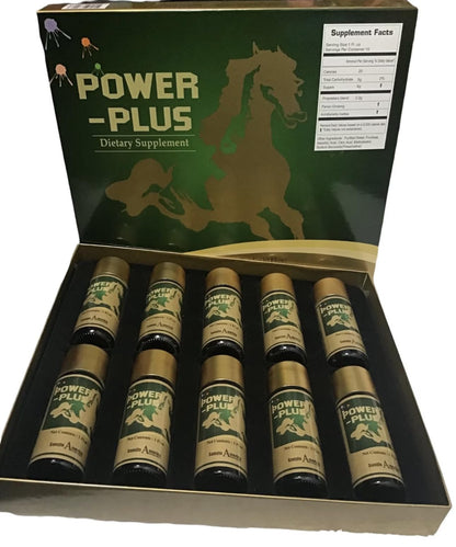 Skydia Power Plus - 10 Bottles Power-Plus Botanical Blend Liquid Supplement (1 FL OZ) Korean Ginseng Extract Ginseng Supplement Natural Men Tonic Ginseng Root Korean Red Ginseng Drops - dailyvitalstore