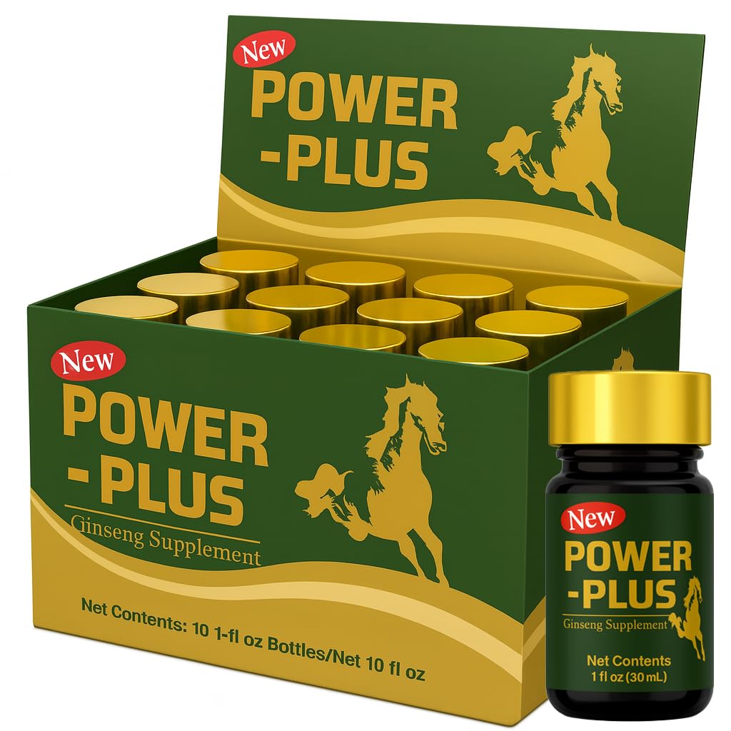 Skydia Power Plus - 10 Bottles Power-Plus Botanical Blend Liquid Supplement (1 FL OZ) Korean Ginseng Extract Ginseng Supplement Natural Men Tonic Ginseng Root Korean Red Ginseng Drops - dailyvitalstore