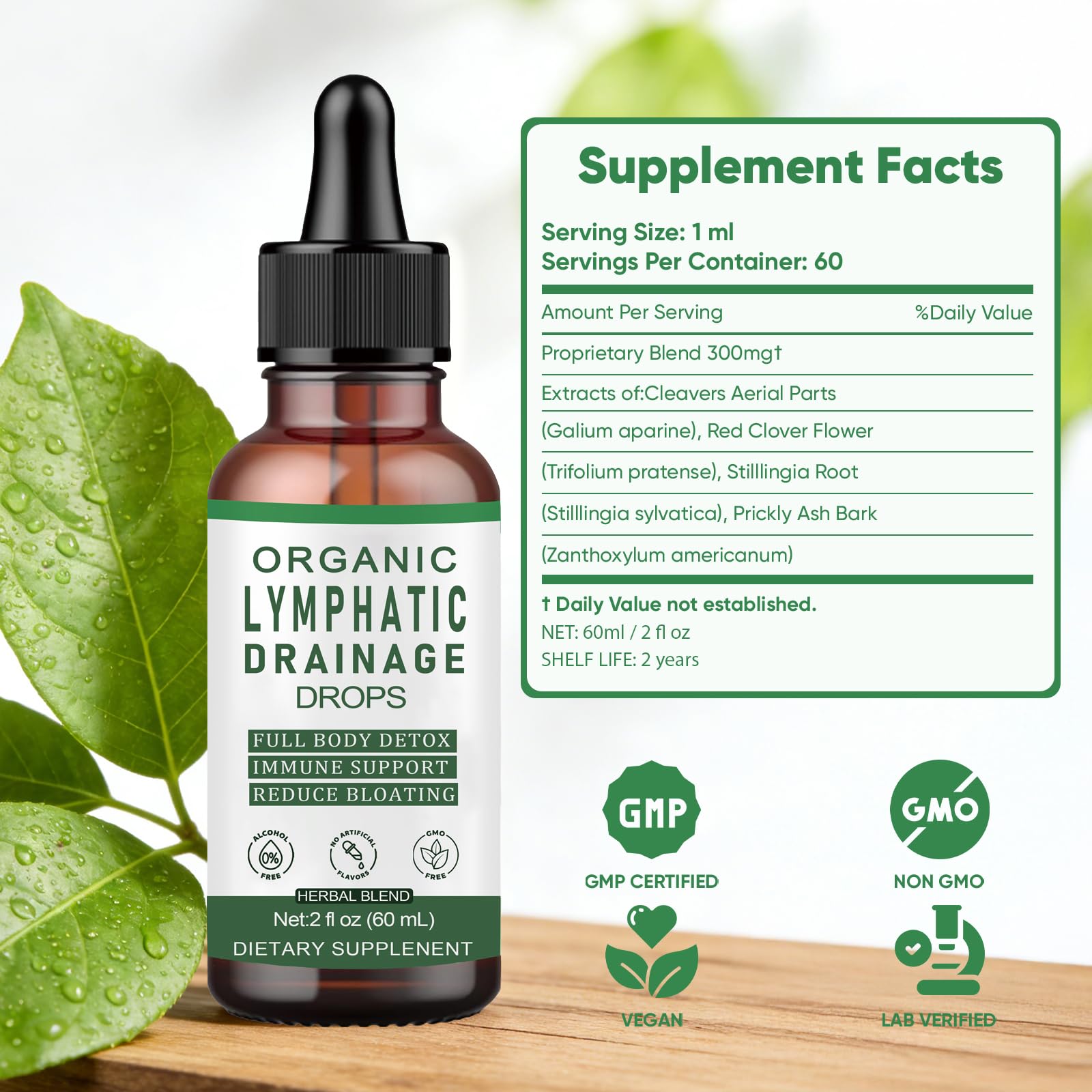 Slifthistle Lymphatic Drainage Drops, Lymphatic Support Liquid Drops, with Herbal Ingedients, Reduce Bloating, Full Body Detox & Cleanse, Promote Circulation, Vegan, Non-GMO (60ml) (1) - dailyvitalstore