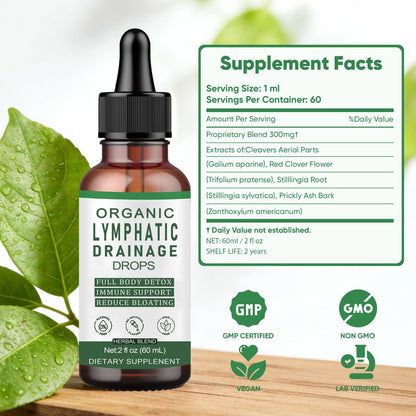 Slifthistle Lymphatic Drainage Drops, Lymphatic Support Liquid Drops, with Herbal Ingedients, Reduce Bloating, Full Body Detox & Cleanse, Promote Circulation, Vegan, Non-GMO (60ml) (1) - dailyvitalstore