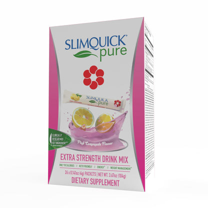 SlimQuick Pure 3X Extra Strength Drink Mix Packets, Metabolism & Weight Management for Women, Helps in Fat Breakdown, with Green Tea, Caffeine, Chaste Tree, - dailyvitalstore