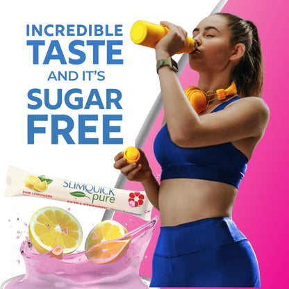 SlimQuick Pure 3X Extra Strength Drink Mix Packets, Metabolism & Weight Management for Women, Helps in Fat Breakdown, with Green Tea, Caffeine, Chaste Tree, - dailyvitalstore