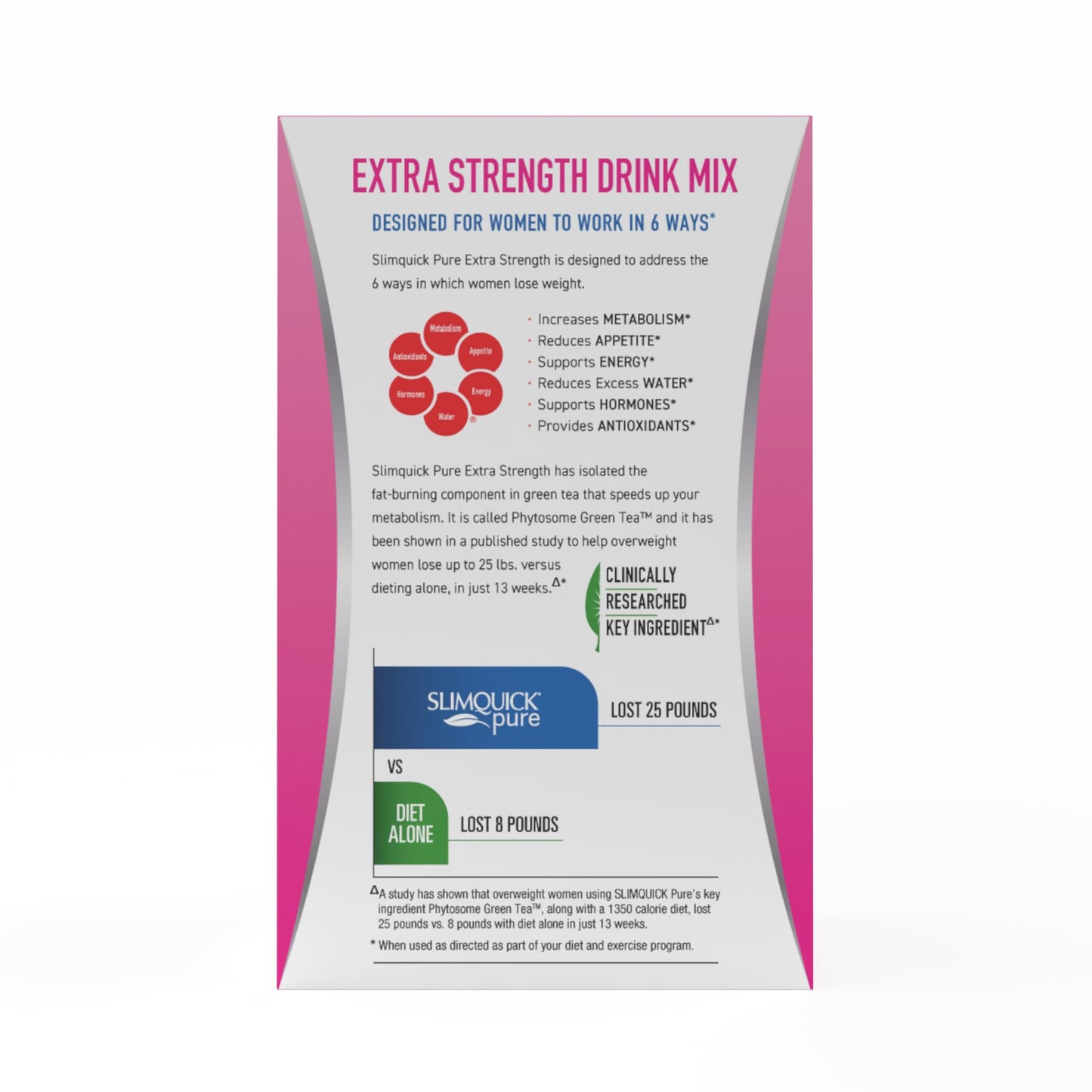 SlimQuick Pure 3X Extra Strength Drink Mix Packets, Metabolism & Weight Management for Women, Helps in Fat Breakdown, with Green Tea, Caffeine, Chaste Tree, - dailyvitalstore