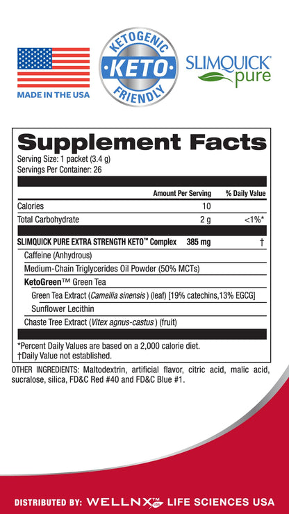 Slimquick Pure 3x Extra Strength Mixed Berry Drink Mix for Women to Help Achieve , 26 Count - dailyvitalstore