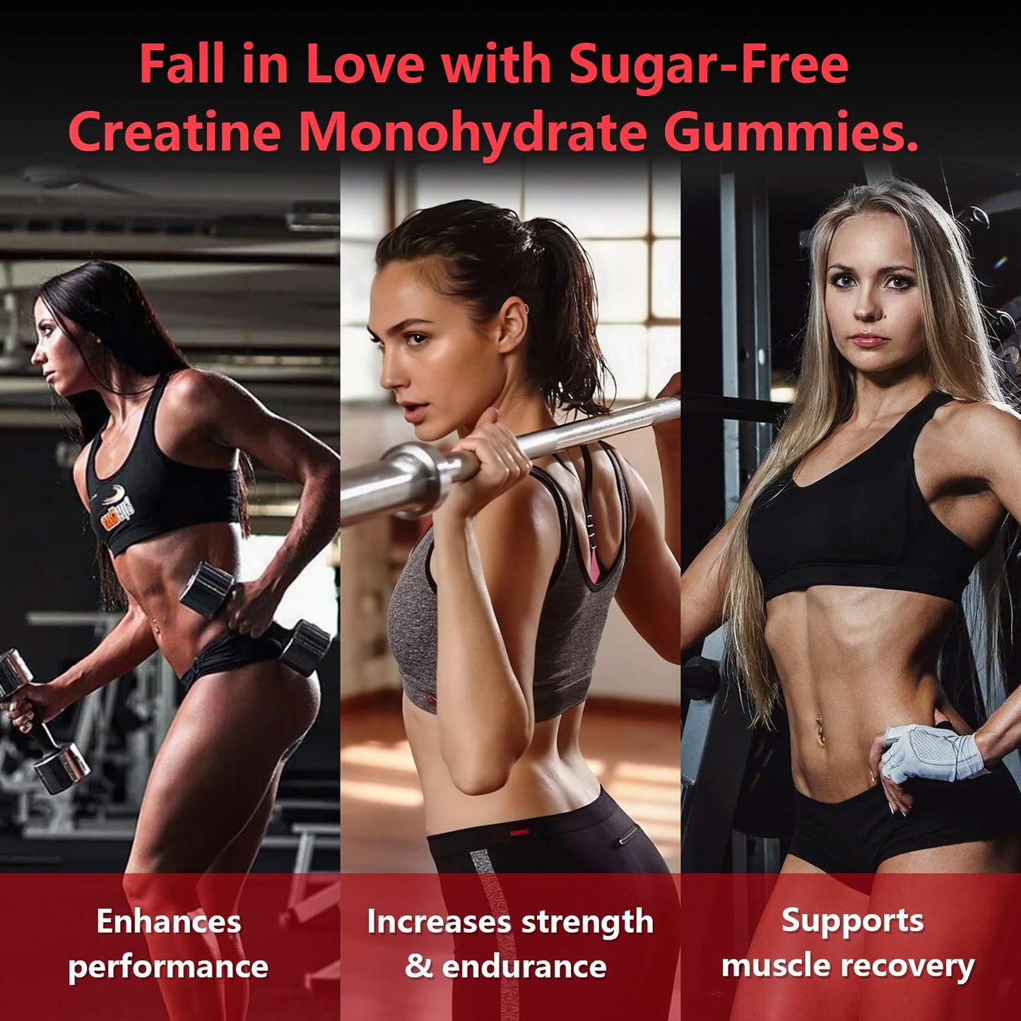 Slsomu Creatine Gummies for Women, 5000mg Pre-Workout Muscle Strength & Energy Support, 0 Sugar Creatine Gummy with L-Taurine, Zinc - dailyvitalstore