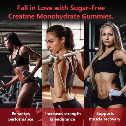 Slsomu Creatine Gummies for Women, 5000mg Pre-Workout Muscle Strength & Energy Support, 0 Sugar Creatine Gummy with L-Taurine, Zinc - dailyvitalstore