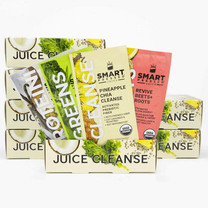 Smart Pressed Juice 7-Day Organic Juice Cleanse | Healthy Detox Program | Vegan Vanilla Protein, Cold-Pressed Green Juice, Beets Juice & Pineapple Chia Cleanse | High Fiber & Vegan - dailyvitalstore