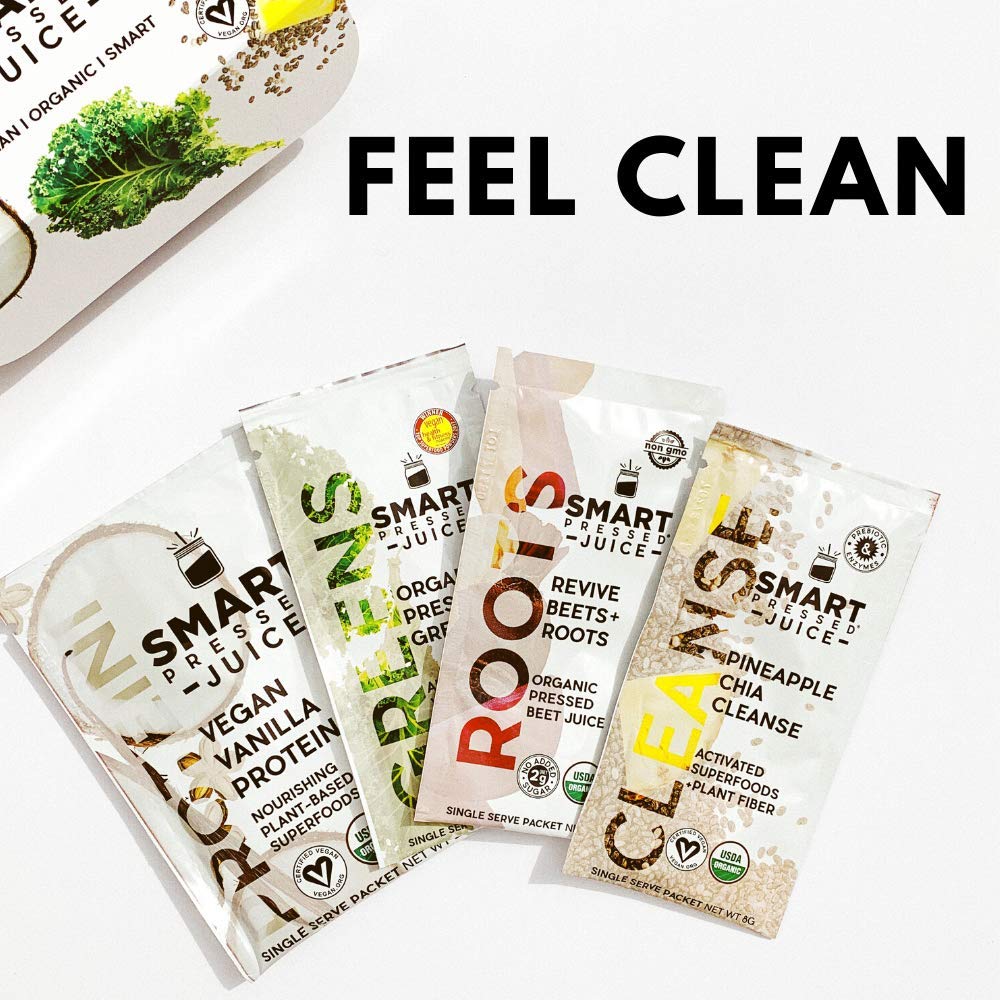 Smart Pressed Juice 7-Day Organic Juice Cleanse | Healthy Detox Program | Vegan Vanilla Protein, Cold-Pressed Green Juice, Beets Juice & Pineapple Chia Cleanse | High Fiber & Vegan - dailyvitalstore