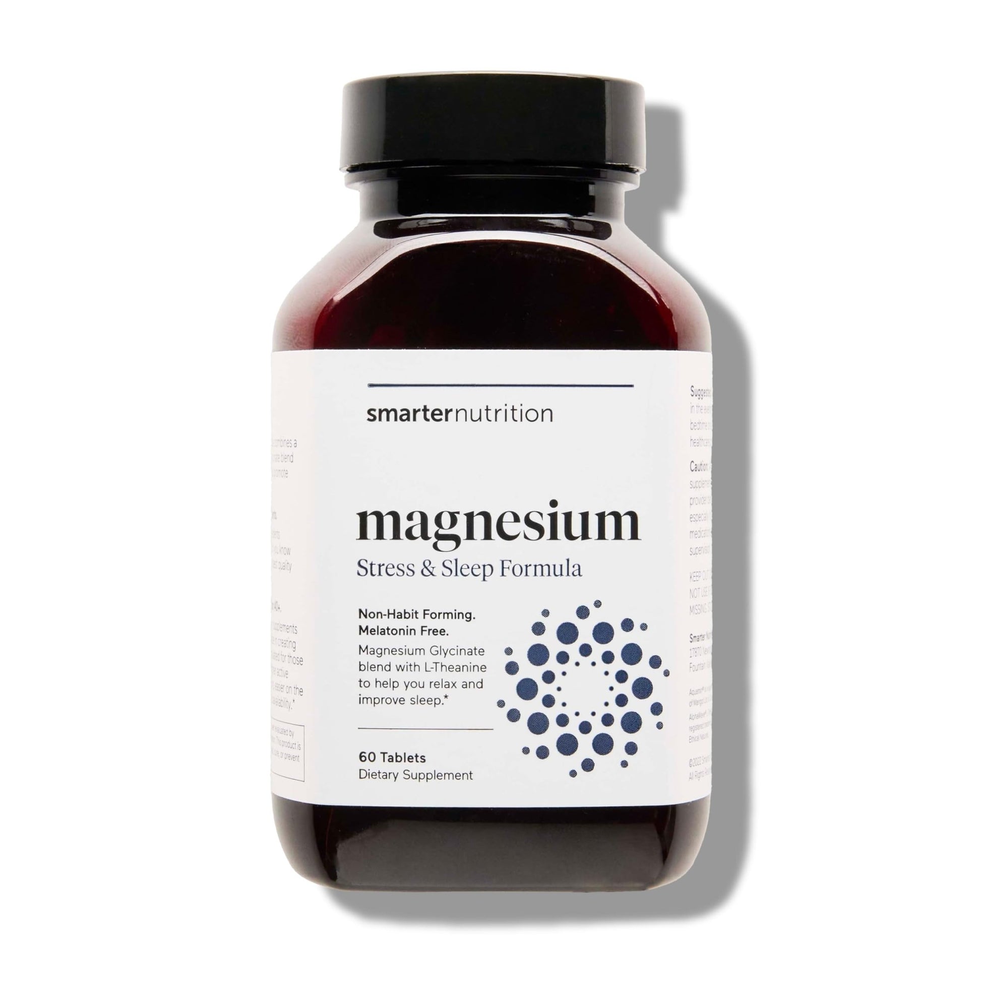 Smarter Nutrition Magnesium Complex - Chelated Magnesium Glycinate with Citrate, Malate and L-Theanine for Sleep, Muscle Relaxation and Stress Support - Non-GMO - 60 Tablets[30DaySupply] - dailyvitalstore