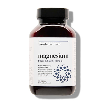 Smarter Nutrition Magnesium Complex - Chelated Magnesium Glycinate with Citrate, Malate and L-Theanine for Sleep, Muscle Relaxation and Stress Support - Non-GMO - 60 Tablets[30DaySupply] - dailyvitalstore